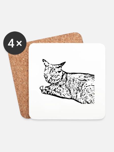 Schwarze Katze Katze Süßes Kätzchen Weihnachtsgeschenk - Untersetzer (4er-Set) - Weiß