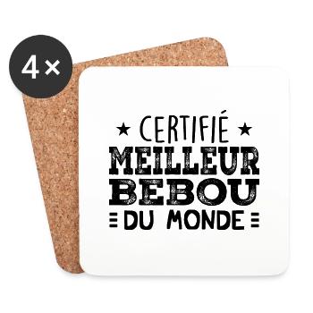 Homme Grand Père Surnom Papa Humour Meilleur Bébou - Dessous de verre (lot de 4) - blanc - Devant
