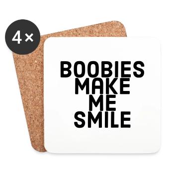 Les fous me font sourire - Dessous de verre (lot de 4) - blanc - Devant