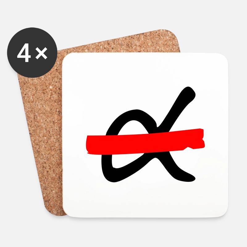 KEIN Macho-Logo - Untersetzer (4er-Set) - Weiß