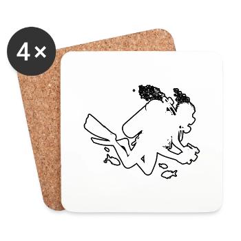 Diver Diver Women Men Diving - Coasters (set of 4) - white - Front