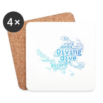 Men's Women's Scuba Diver Free Dive Scuba Diver - Coasters (set of 4) - white - Front