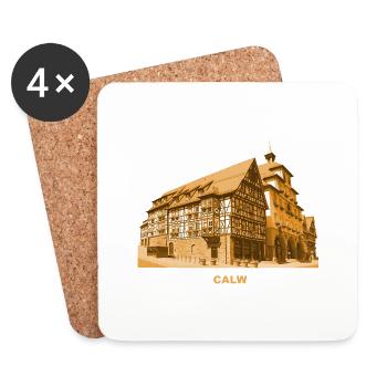 Hôtel de ville de Calw, Forêt-Noire, Bade-Wurtemberg - Dessous de verre (lot de 4) - blanc - Devant