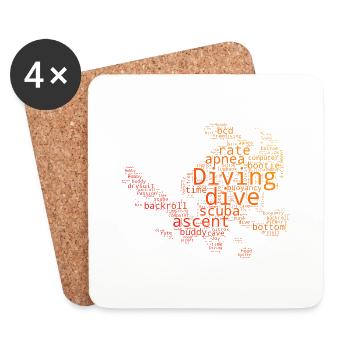 Free Dive Diving Scuba Diving Ladies Diving - Coasters (set of 4) - white - Front