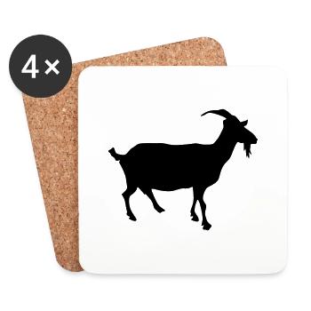 Goat Silhouette - Coasters (set of 4) - white - Front