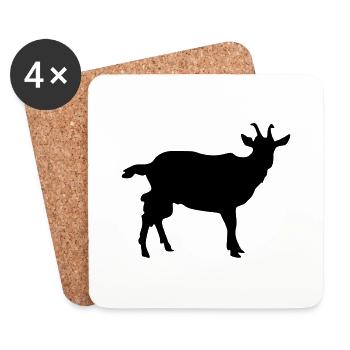Goat Silhouette - Coasters (set of 4) - white - Front