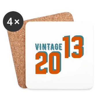 Vintage rétro 2013 - Dessous de verre (lot de 4) - blanc - Devant