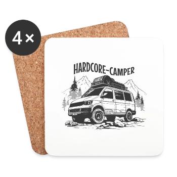 Hardcore Camper Tentes Camping-car Transporteur Voiture - Dessous de verre (lot de 4) - blanc - Devant