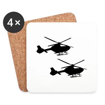 Hélicoptère 2 - Dessous de verre (lot de 4) - blanc - Devant