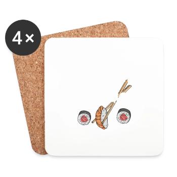 C’est Sushi O Clock 2C’est Sushi O’Clock Japonais Fo - Dessous de verre (lot de 4) - blanc - Devant