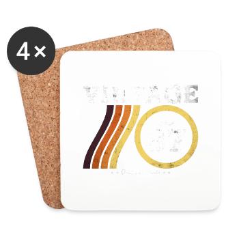 Édition Limitée Retro Classic 37 ans - Dessous de verre (lot de 4) - blanc - Devant