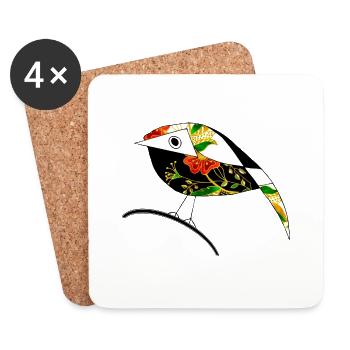 Colorful bird - Coasters (set of 4) - white - Front