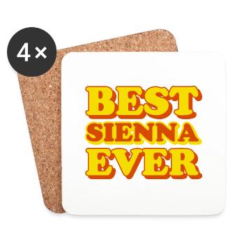 Sienna prénom drôle cadeau - Dessous de verre (lot de 4) - blanc - Devant