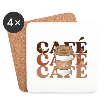coffee coffee coffee - Coasters (set of 4) - white - Front