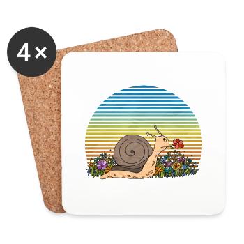 Snail - Coasters (set of 4) - white - Front