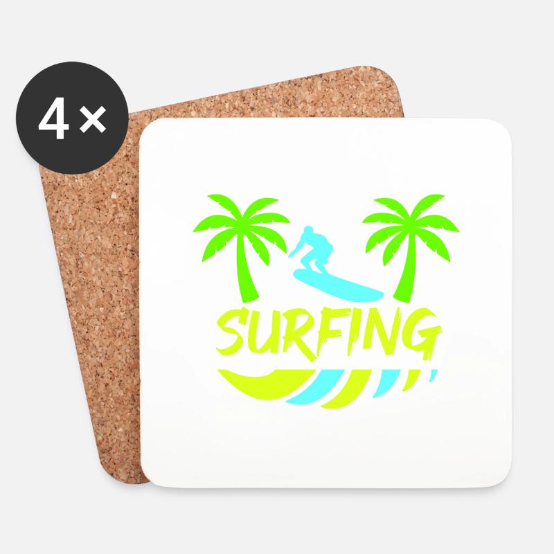 surfing - Untersetzer (4er-Set) - Weiß