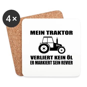 Traktor - Untersetzer (4er-Set) - Weiß - Vorne