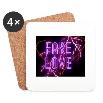 Fake Love - Coasters (set of 4) - white - Front