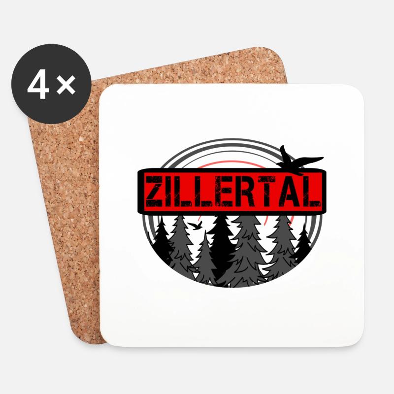 Zillertal - Untersetzer (4er-Set) - Weiß