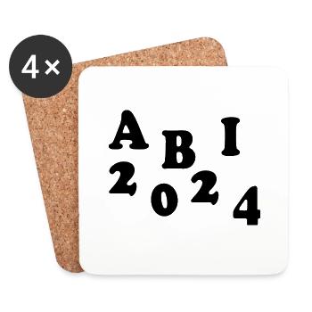 Abi 2024 - Untersetzer (4er-Set) - Weiß - Vorne
