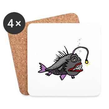 Anglerfisch - Untersetzer (4er-Set) - Weiß - Vorne