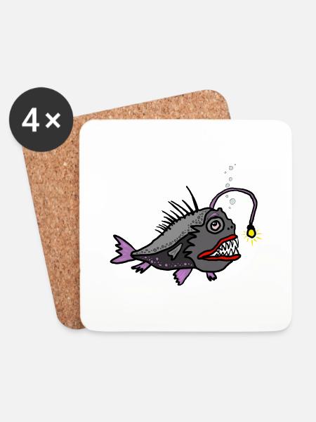 Anglerfisch - Untersetzer (4er-Set) - Weiß