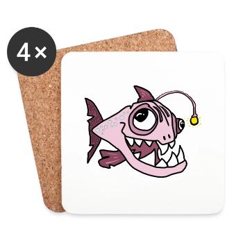 Anglerfisch - Untersetzer (4er-Set) - Weiß - Vorne