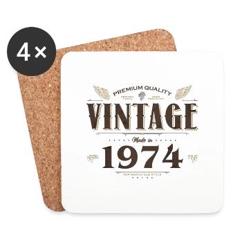 50 Years Old Vintage 1974 Limited Edition 50th - Coasters (set of 4) - white - Front