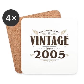 19 Years Old Vintage 2005 Limited Edition 19th - Coasters (set of 4) - white - Front