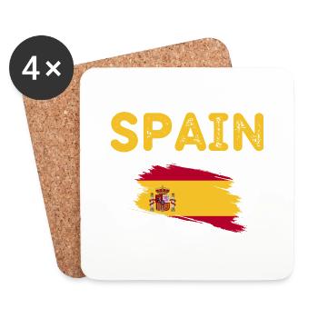 Spanien Spanische Flagge - Untersetzer (4er-Set) - Weiß - Vorne
