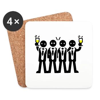 Bachelor Groom Team Bachelors - Coasters (set of 4) - white - Front