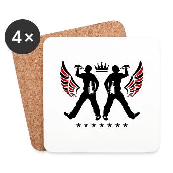 Drinking Beer Silhouette - Coasters (set of 4) - white - Front