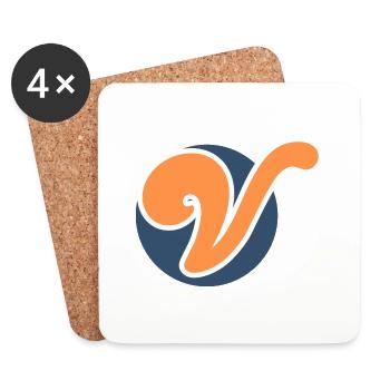 Buchstabe V Orange Sport - Untersetzer (4er-Set) - Weiß - Vorne