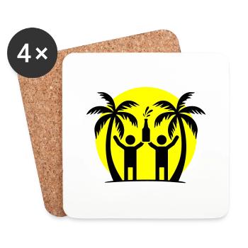 Insel Party Crew - Untersetzer (4er-Set) - Weiß - Vorne