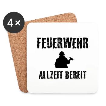 Feuerwehr - Untersetzer (4er-Set) - Weiß - Vorne