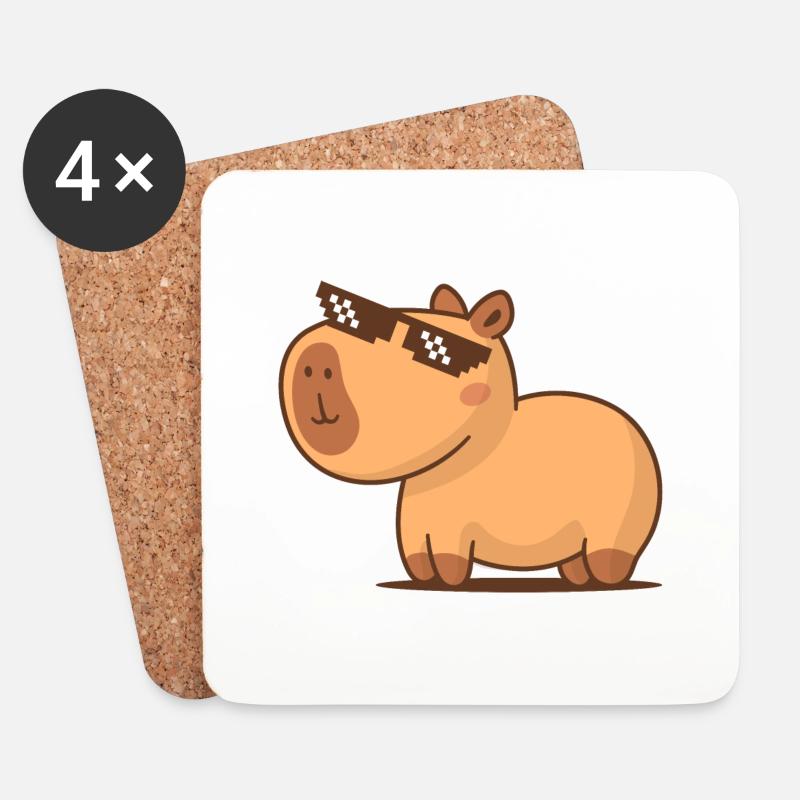 Cool Capybara - Coasters (set of 4) - white