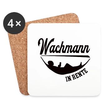 Wachmann in Rente Rentenbeginn Secruity Sicherheit - Untersetzer (4er-Set) - Weiß - Vorne