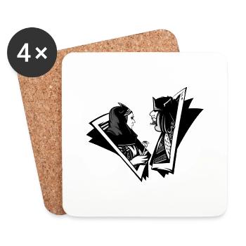 Kiss My Ace Jeu de Poker Jeu de Cartes Casino Skull 3D - Dessous de verre (lot de 4) - blanc - Devant