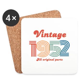 Vintage 1952 all original parts - Dessous de verre (lot de 4) - blanc - Devant