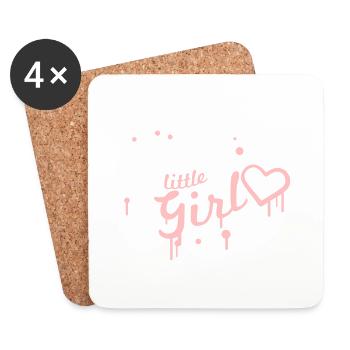 Daddys Little Girl Papas Girl Drops Graffiti - Coasters (set of 4) - white - Front