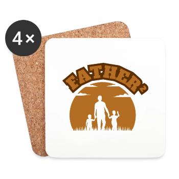 Father² 2 Children Brown - Untersetzer (4er-Set) - Weiß - Vorne