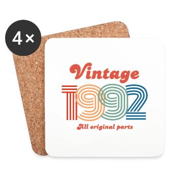 Vintage 1992 all original parts - Dessous de verre (lot de 4) - blanc - Devant
