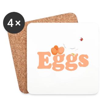 Eggs Dealer Chicken Farming Hen Rooster Farmer - Untersetzer (4er-Set) - Weiß - Vorne