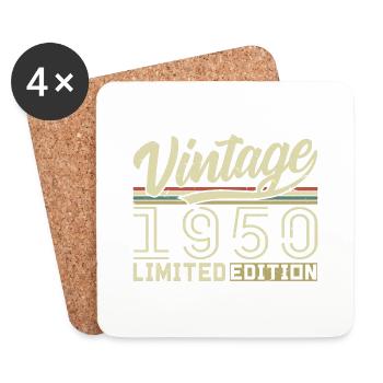 Legend since 1950 Born 1950 Birthday 74 years old - Coasters (set of 4) - white - Front