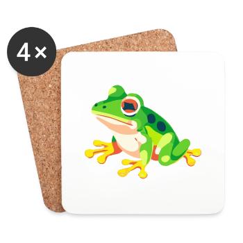 Grenouille - Dessous de verre (lot de 4) - blanc - Devant