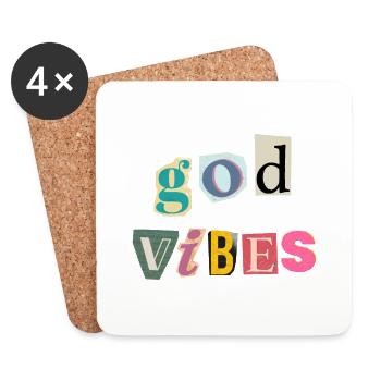 "God Vibes T-Shirt - Positive gifts Designs” - Coasters (set of 4) - white - Front