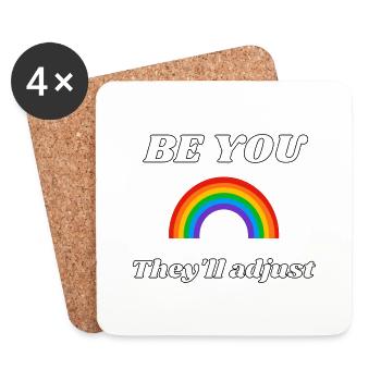Be You Rainbow Funny Pride Month Coming Out - Dessous de verre (lot de 4) - blanc - Devant