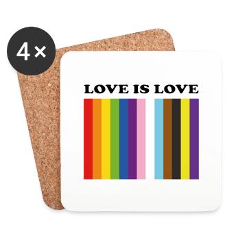 Love is love Inclusive Pride Colors - Coasters (set of 4) - white - Front