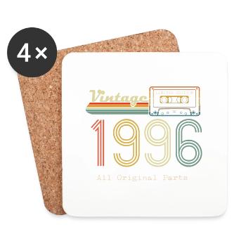 1996 Original 1996 Vintage Vintage Retro anniversa - Coasters (set of 4) - white - Front