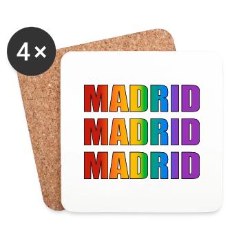 Madrid LGBTQ-Stolz - Untersetzer (4er-Set) - Weiß - Vorne